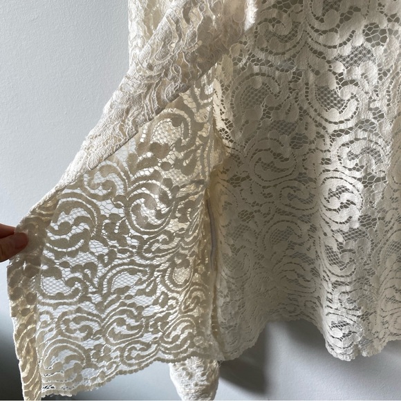 ZARA Cream Ivory Lace Button Down Polo Jacket size XS - Picture 4 of 11